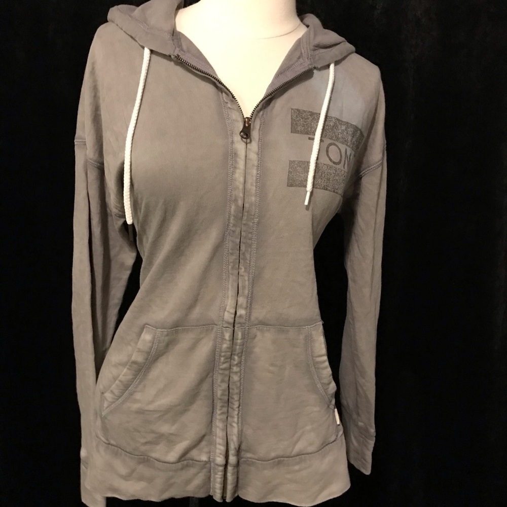 EUC -  Toms - large - grey zippered hoodie